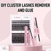 Lash Bond and Seal Lash Extension Remover Kit for Cluster Lashes Soothing Oil 5ML Lash Glue Remover 48-72 Hours Cluster Lash Glue DIY Eyelash Extension Kit Self Application 2 Pcs at Home