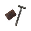 Hide & Drink, Leather Double Edge Safety Razor Head Protective Sheath, Shaving Travel Cover Handmade (Bourbon Brown)