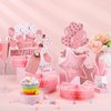 Teling 9 Pack Happy Birthday Party Decorations Birthday Table Honeycomb Centerpiece Double Sided Rose Gold Centerpieces for Table Birthday Table Decorations for Women Girls