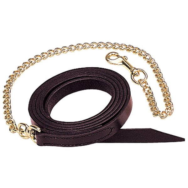 Weaver Leather Single-Ply Horse Lead with Chain Mahogany ,1" x 8' w/30" Chain