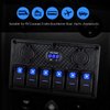 Kohree 6 Gang Marine Boat Rocker Switch Panel Waterproof, 12 Volt RV Led Switch Panel for Car Truck Marine Boat, Digital Voltmeter Display QC3.0 Dual USB Charger Port DC 12V Socket 12/24V Blue Lighted