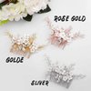 Campsis Wedding Bridal Hair Comb Rhinestone Pearl Hair Combs Flower Leaf Tiara Hair Accessory for Women Bride Brideamid Prom Party (Rose gold)