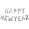 Silver Happy New Year Balloons,160 Inch Happy New Year Balloon for Happy New Year Decorations 2025, New Years Eve Balloons for 2025 New Years Eve Party Supplies