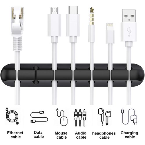 SOULWIT Cable Holder Clips, 3-Pack Cable Management Cord Organizer Clips Self Adhesive for Desktop USB Charging Cable Nightstand Power Cord Mouse Cable Wire PC Office Home