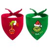 Christmas Dog Bandanas, 2 Pack Grinchs Bandanas for Dog Costume, Reversible Grinchmas Dog Bandana Holiday Dog Scarf Pet Collar for Small Medium Dogs Cats