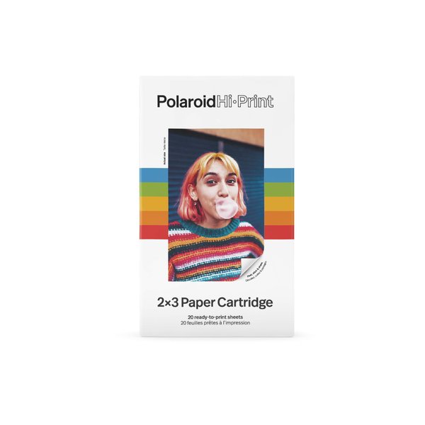 Polaroid Hi-Print Paper - 2x3 Paper Cartridge (20 Sheets) Dye-Sub (Not Zink) Cartridge, Single Pack