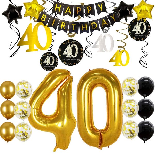 NORTHERN BROTHERS 40th Birthday Decorations for Men Women 40th Birthday Party Decor 40 Years Old Birthday Decorations Balloons Over The Hill Party Supplies 40th