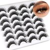 Ahrikiss False Eyelashes Fluffy Cat Eye Lashes 14 Pairs Volume Fake Lashes Lightweight 17mm Natural Lashes Curly Soft Eye Lashes Pack P01