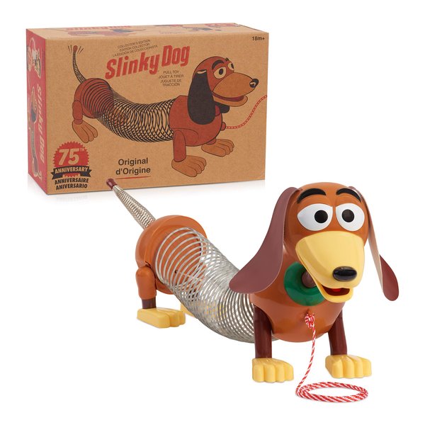 Just Play Retro Slinky Dog, The Original Walking Spring Toy, Vintage Spring Toys, Stretches to 14 Inches Long, Kids Toys for Ages 18 Month