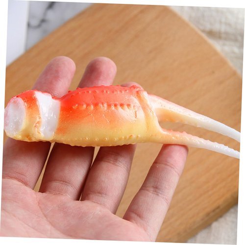 BESTonZON 3pcs Shrimp Model Decor Realistic Crab Claw Toy Adorable Fake Crab Leg DIY Supplies Simulation Crab Claw Artificial Faux Crab Claw Simulated Toy Dining Table PVC Accessories