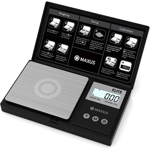 MAXUS Precision Pocket Scale 200g x 0.01g, Digital Gram Scale Small Food/Jewelry Scale Ounces/Grains Scale with Backlit LCD, Great for Travel