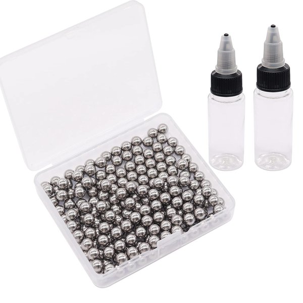 weideer 220pcs Paint Mixing Balls Metal Mixing Agitator Balls Mixing Balls 5mm/ 0.2" Stainless Steel Precision Bearing Balls K-083-220