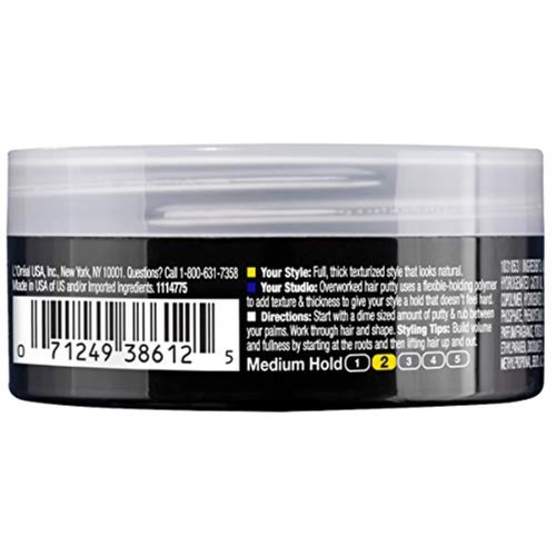 L'oreal Paris Studio Line Texture and Control Overworked Hair Putty 1.7 Oz (3 Pack)