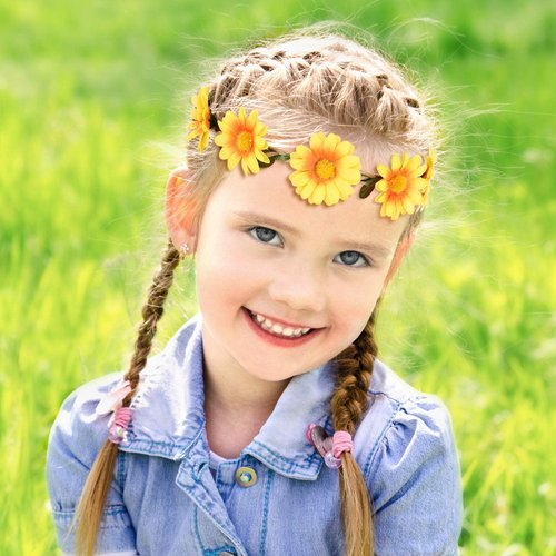 Tatuo 3 Pieces Hippie Costume Party Accessories Set includes Peace Sign Bead Necklace, Flower Crown Headband, Hippie Sunglasses for Adults Kids