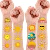 Sun Tattoo Temporary Tattoos Theme Birthday Party Decorations Supplies Favors Cute Stickers 8 Sheets 96 PCS Gifts for Kids Boys Girls Classroom Rewards Prizes Christmas
