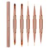 WLLHYF 5Pcs Double-Ended Acrylic Nail Art Brushes Set, Nail Art Liner Brushes 3D Nail Art Decorations Nail Art Tools Super Fine Striper Brush Set for Long Lines Thin Details Fine Drawing