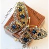 AKOAK Amazing Fashion Butterfly Hairpin Blue Crystal Headwear Barrette Hair Clip Headwear Accessories Jewelry (Bronze)