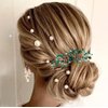 Emerald Green Crystal Hair Comb Bridal Gold Wedding Hair Accessories for Women Girls (One Size, Gold,Emeralds)