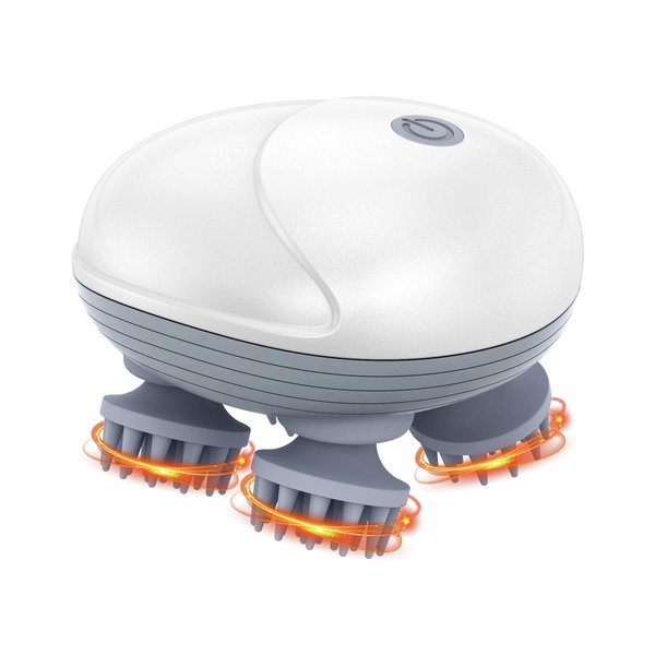 KeeKit Electric Pet Massager for Dogs and Cats, IPX6 Waterproof Cordless Dog Cat Massage Tool, 4 Massage Heads and 96 Massage Nodes, Portable Handheld Head and Back Scratcher for Body Relaxion