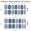 DUKASOU 28pcs Semi Cured Gel Nail Strips, Gel Nail Stickers Kit Work with Any UV Nail Lamps, Long Lasting Gel Nail Wraps for Women, includes Prep Pads, Nail File & Wood Stick(Light Blue)
