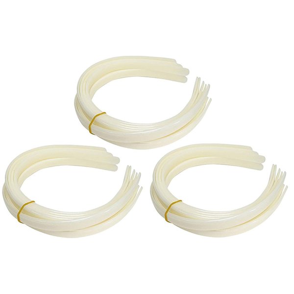 Q-YO Craft Plastic Headbands Plain No Teeth DIY Hair Bands Plain Headbands (30pc 3/8" (12mm) No Teeth DIY Hair Bands Plain Headbands)
