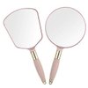 XPXKJ Handheld Mirror with Handle, for Vanity Makeup Home Salon Travel Use (Circular, Pink)
