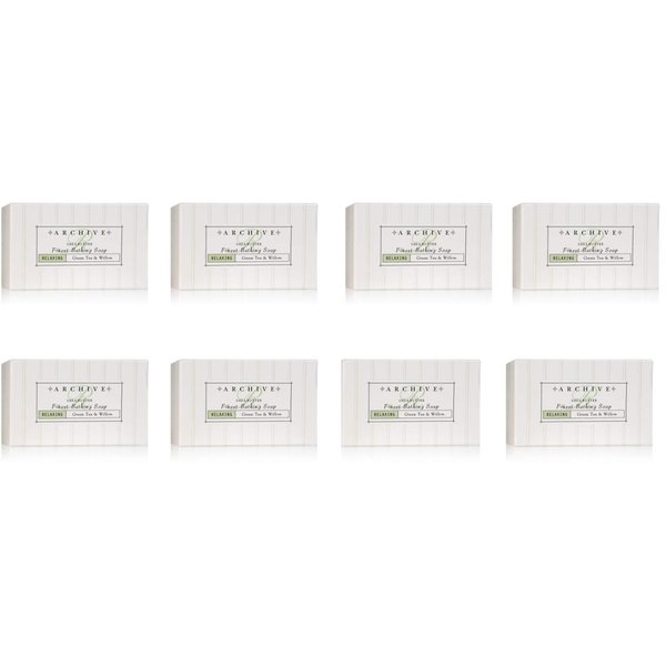 Archive Essentials Green Tea & Willow Shea Butter Facial Soap, 1.25 Ounces Each - Set of 8
