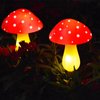 Abkshine New Upgraded Waterproof Solar Mushroom Lights Outdoor Decor, 8 Modes for Garden Pathway Landscape Yard Easter Pathway Halloween Xmas Decorations, Set of 6 Red