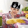 Black & White Fun Western Cactus Scrub Caps Hats Women Bouffant Working Hat Ponytail Holder for Women Long Hair Covers 2PCS