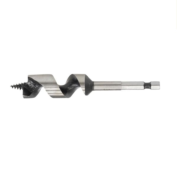 Greenlee 60A-3/4 Quick Change Wood Boring Stubby Auger Bit with 1/4" Quick Connect Attachment, Wood Boring Auger Drill Bit with Self-Feeding Screw Point