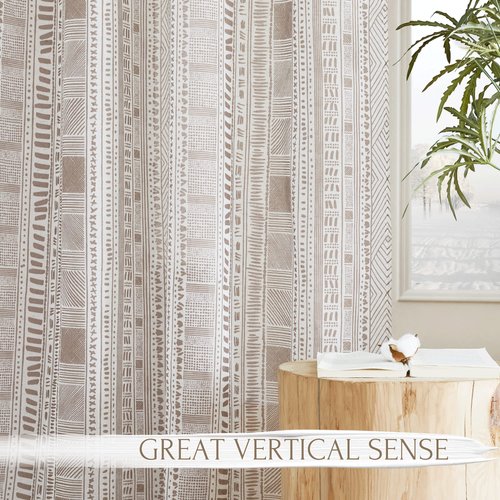 NICETOWN 45" Long Flax Rich Linen Sheer Curtains, Grommet Top Rustic Indian Curtains Half Window Treatment Semitransparent with Light Filter for Kitchen/Bedroom, Taupe, 50" Wide
