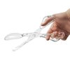 Pack of 4 11-Inch Clear Plastic Scissor Salad Tongs - Premium, Heavy-Duty, Reusable Serving Utensils for Catering, Cooking, Buffets, Party Supplies, and Weddings, Dishwasher Safe