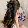 2PCS Bow Claw Clip with Long Tail, Tassel Ribbon Bow Hair Claw Clips Nonslip Claws Clamps Hair Clips for Women Girls