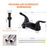KPWATER Bathroom Sink Faucet Dual Handles 4" Centerset Black Sink Faucet for Bathroom with Pop-up Drain Stopper, Non-Metallic Basin faucets with Supply Hose, Metallic Plating Over ABS Plastic