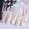 5D Embossed Flower Nail Stickers for Nail Art Supplies 5D Acrylic Carved Flower Nail Decals Cute Petals Nail Art Stickers Floral Nail Sticker Nails Stickers Colorful Flower Stickers for Nails Design