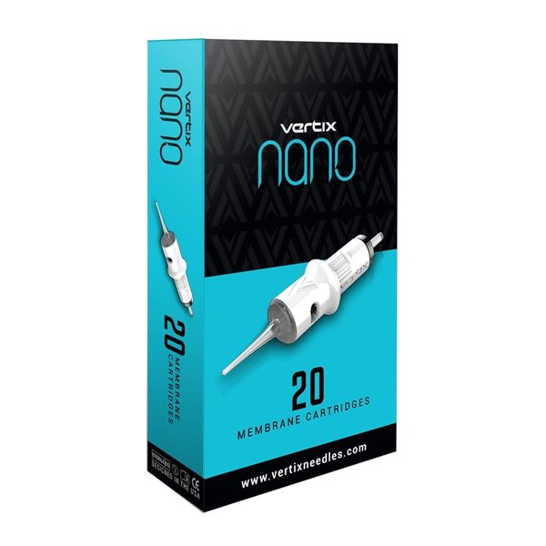 Vertix - Nano Membrane Tattoo Cartridge Needles - Taper Tattoo Needle Cartridge for Tattoo Gun - Permanent Cosmetic Application Microblading and Tattoo Supplies - 1 Liner - 0.25mm (20 Count)