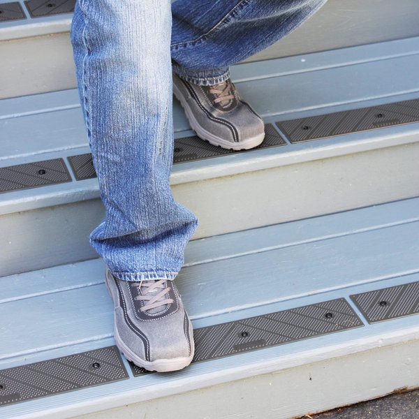 GripStrip Stair Treads for Wooden Steps, Non Slip Stair Grips for Outdoor or Indoor Use, Screw Down | Weather Resistant | Anti Slip Step Treads for Safety - Gray, 8 Pack, 15"x3.25"