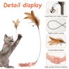 Sumind 6 Pieces Cat Feather Collar Toys Interactive Cat Feather Toy Cat Feather Wand Collar Funny Cat Stick Feather Wand Toy with Bell Replaceable Cat Collar Kitten Teaser Toy for Cat Play
