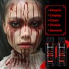 BOBISUKA 2PCS Halloween Fake Blood Makeup Kit - Fresh Red + Dark Red Realistic Washable Special Effects SFX Makeup Set, for Zombie Vampire Cosplay Monster Mouth Clothes Dress Up