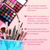Makeup Set for Women Full Kit - 32 Colors Makeup Palette,5pcs Brushes Set, Mascara & Stamp Liquid Eyeliner, Eyebrow Pen, 2pcs Matte Liquid Lipsticks, 2 Powder Puff, 1 Cosmetic Bag Makeup Gift Set