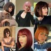 AliRobam Bob Wig with Bangs Short Straight Wigs for Black White Women Mix Brown Heat Resistant Synthetic Fiber Wigs for Daily Party Halloween Cosplay (M4/30)