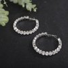 Jumwrit Shiny Big Hoop Rhinestone Long Dangle Drop Earrings Sparkle Silver Crystal Round Circle Stud Earrings Chunky Geometry Earrings Fashion Statement Jewelry Gift for Women