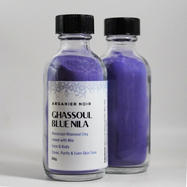 Arganier Noir Moroccan Ghassoul Clay mixed with Blue Nila- Face & Body Mask