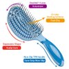 NuWay 4HAIR® DoubleC PRO® U.S. Patented Double Curved Detangling Brush is Hair Dryer Safe (Ocean Blue)