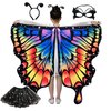 WhiteUniQoon Butterfly Costume Halloween Costumes for Girls Kids, Butterfly Wings Costume Cape Shawl for Girls Fairy Wing, 011