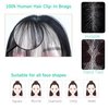 Bangs Hair Clip, Clip in Bangs Hair Toppers for Women 100% Real Human Hair, Clip on Bangs 360° 3D Cover Wispy Fake Clip in Hair Extensions for Women Daily (Natural Black, 3D 5 * 7 French Bangs)