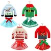 JANYUN 8 Pcs Christmas Doll Clothes, Christmas Elf Doll Sweater and Skirts Winter Knitted Clothing with Elk Snowflake for Doll Holiday Xmas Gift