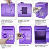 Cargooy Mini ATM Piggy Bank ATM Machine Best Gift for Kids,Electronic Code Piggy Bank Money Counter Safe Box Coin Bank for Boys Girls Password Lock Case (Purple)