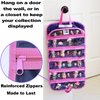 EASYVIEW Toy Storage Organizer Case Compatible Fashionista Dolls and Accessories (Purple-Pink)