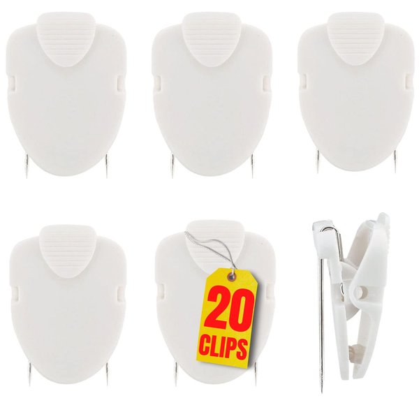1InTheOffice White Cubicle Wall Clips, Cubicle Clips for Fabric Walls, Cubicle Clips, 20 Pack